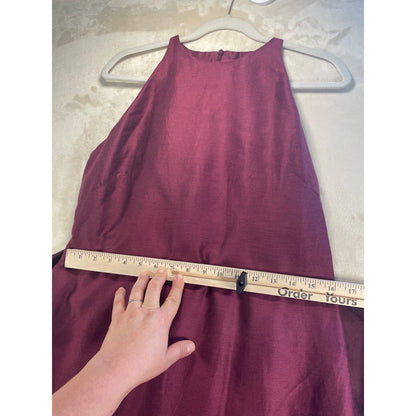 Bondi Born Organic Bulgarian Linen Burgundy Woman’s Wrap Tie Dress Made in Australia Large