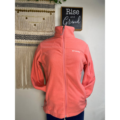 Columbia Woman’s Coral Full-zip Light Weight Warm Fleece Sweater M