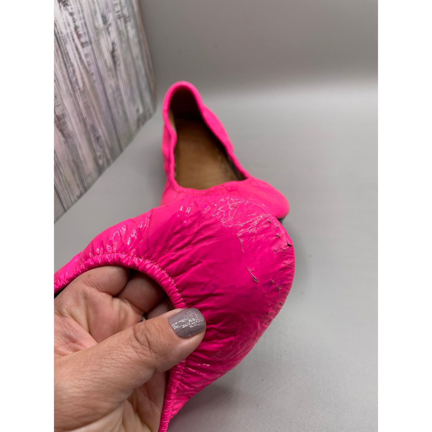 Tieks Neon Pink Ballet Foldable Woman’s Leather Flats 9