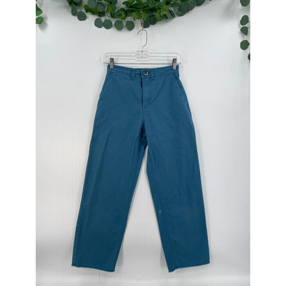 Volcom Womans This That Them Skate Cotton Chino Teal Pants Size 24 XS