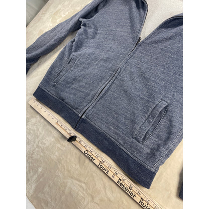 Everlane Mens Hooded Zip Up Heather Blue Sweater XL
