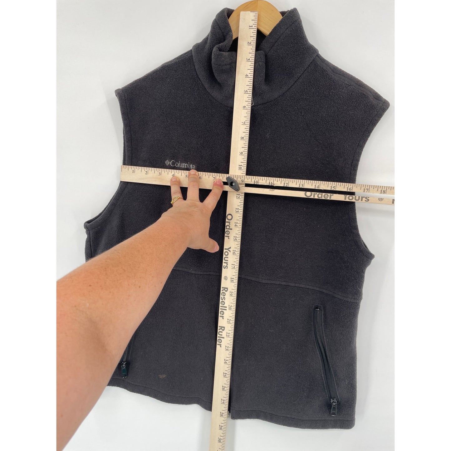 Columbia Mens Charcoal Black Zipper Fleece Vest  Large