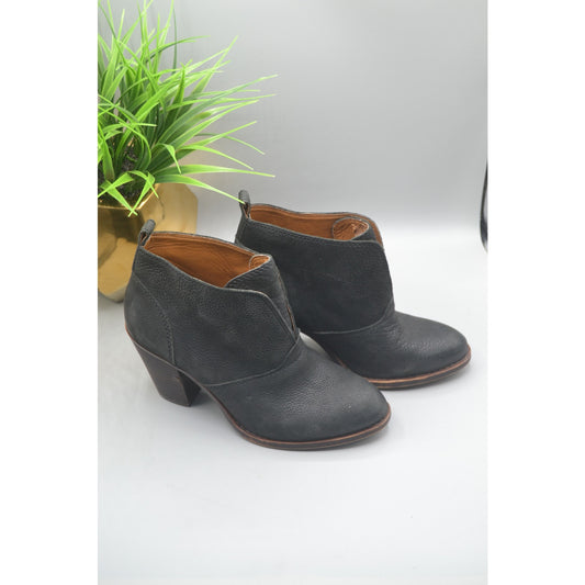 Lucky Brand Womans Leather Black Ankle Short Boots Size 6.5W