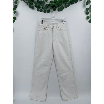 &Denim H&M NWT White Low Waist Baggy Wide Leg Womans Jeans Size 2