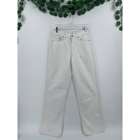 &Denim H&M NWT White Low Waist Baggy Wide Leg Womans Jeans Size 2
