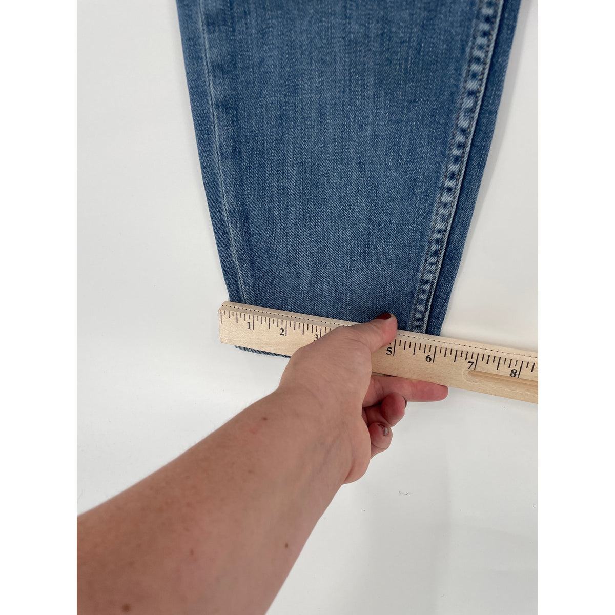 Paige Medium Wash Carter Slim Mid Rise Straight Leg Denim Jeans Size 28