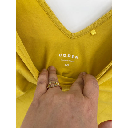Boden Mustard Yellow Chartreuse Cami Tank Top Size 16