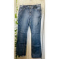 Zenim Denim Western Clear Stones Embroidered Back Pockets Slight Flared Mid Rise Jeans SZ 14