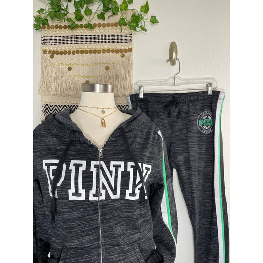Limited Edition Victoria Secret Pink Zipper Hoodie Pant set M & L