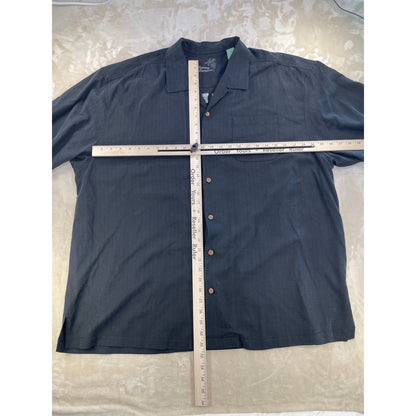 Tommy Bahama 100%Silk Embroidered Back Mens Short Sleeve Button Up XXL/Tall