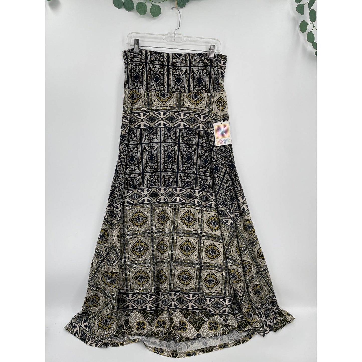 LuLa Roe Lola Black Olive Maxi Skirt Womans Size L