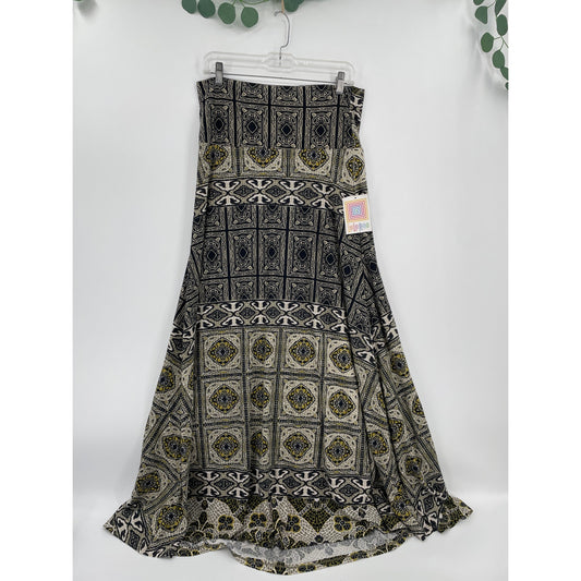 LuLa Roe Lola Black Olive Maxi Skirt Womans Size L