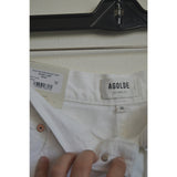 White AGOLDE 30 Los Angeles Riley High Rise Straight Crop Jeans