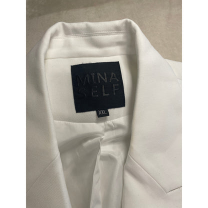 Mina Self Woman’s White One Button Blazer Vest XXL