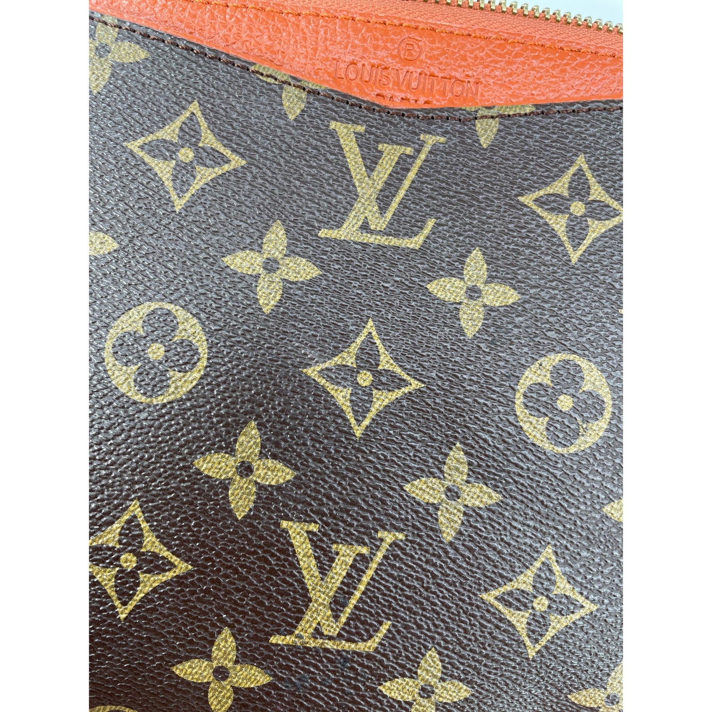 Louis Vuitton Monogram Brown & Orange Daily Pouch *missing zipper