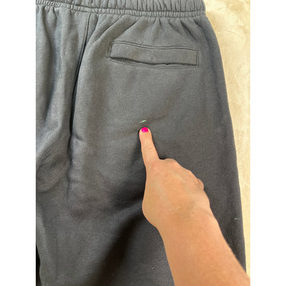 Nike Black Mens Fleece Sweat Pant Short Large White Swish S
