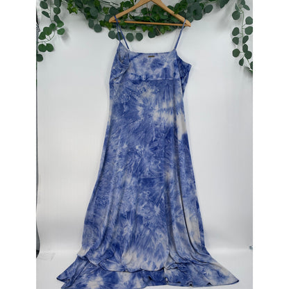Micheal Kors Blue White Tie Dye Maxi V-Neck Dress
