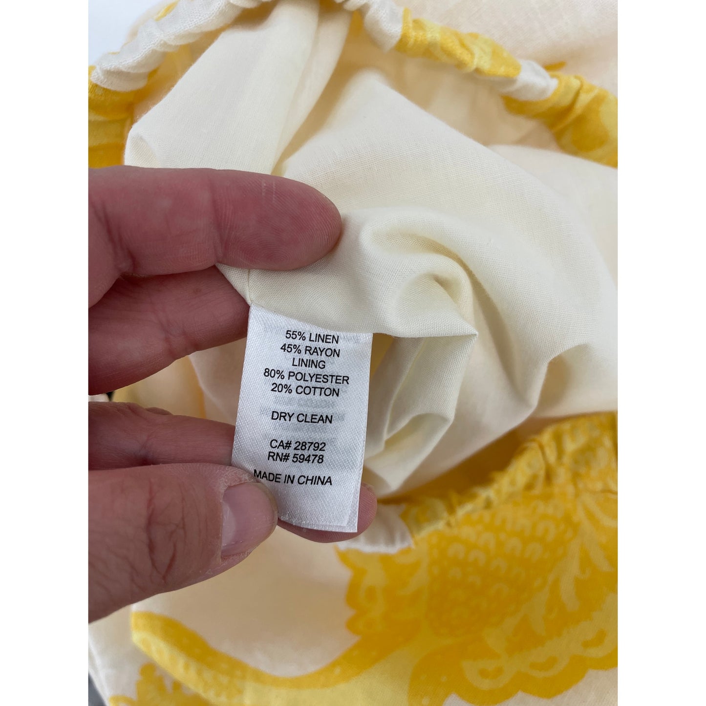 Cupcakes and Cashmere Yellow  Pineapple Linen Blend Top & Skirt Set Small
