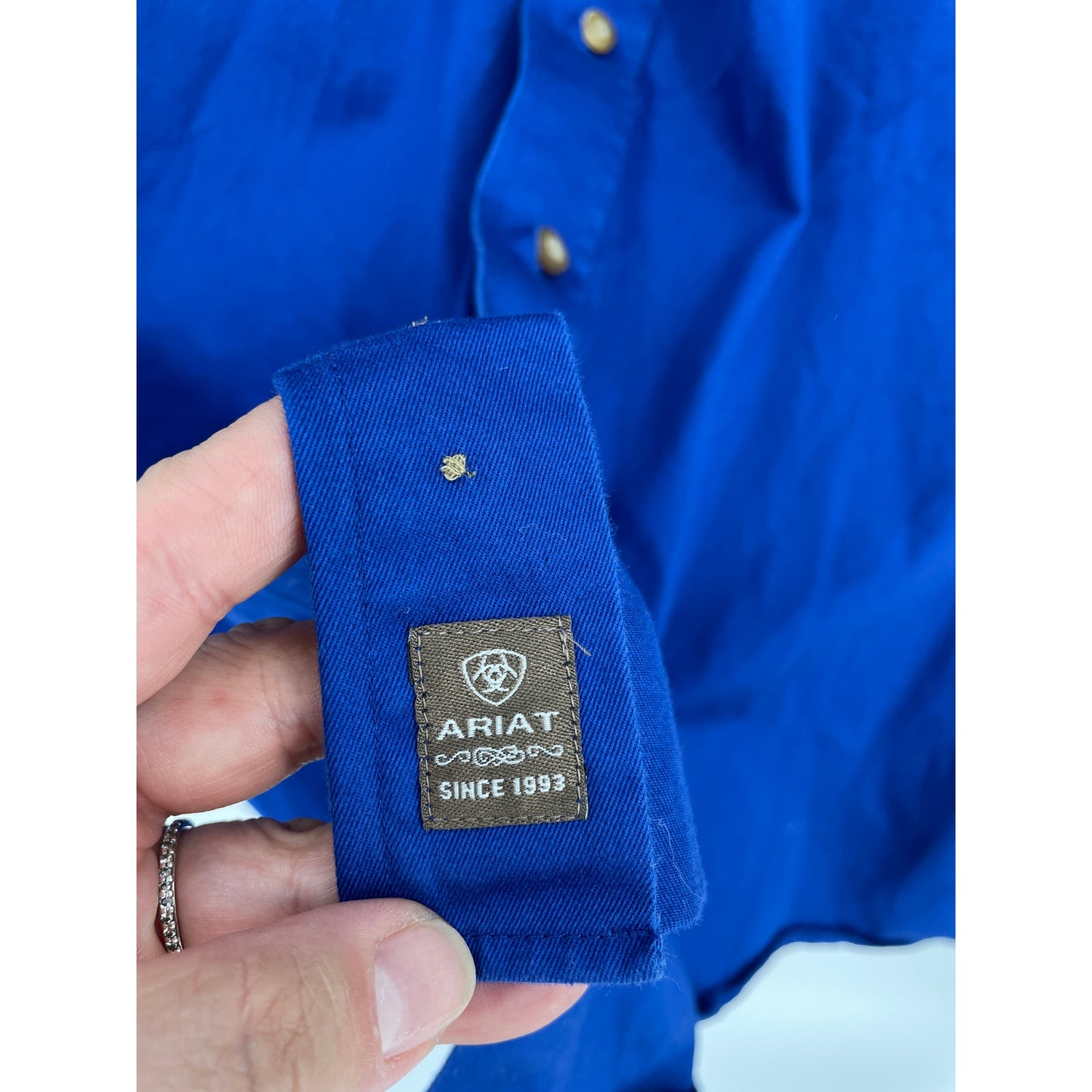 Ariat Western Royal Blue Button Down Long Sleeve Mens %100 Cotton XXL Shirt