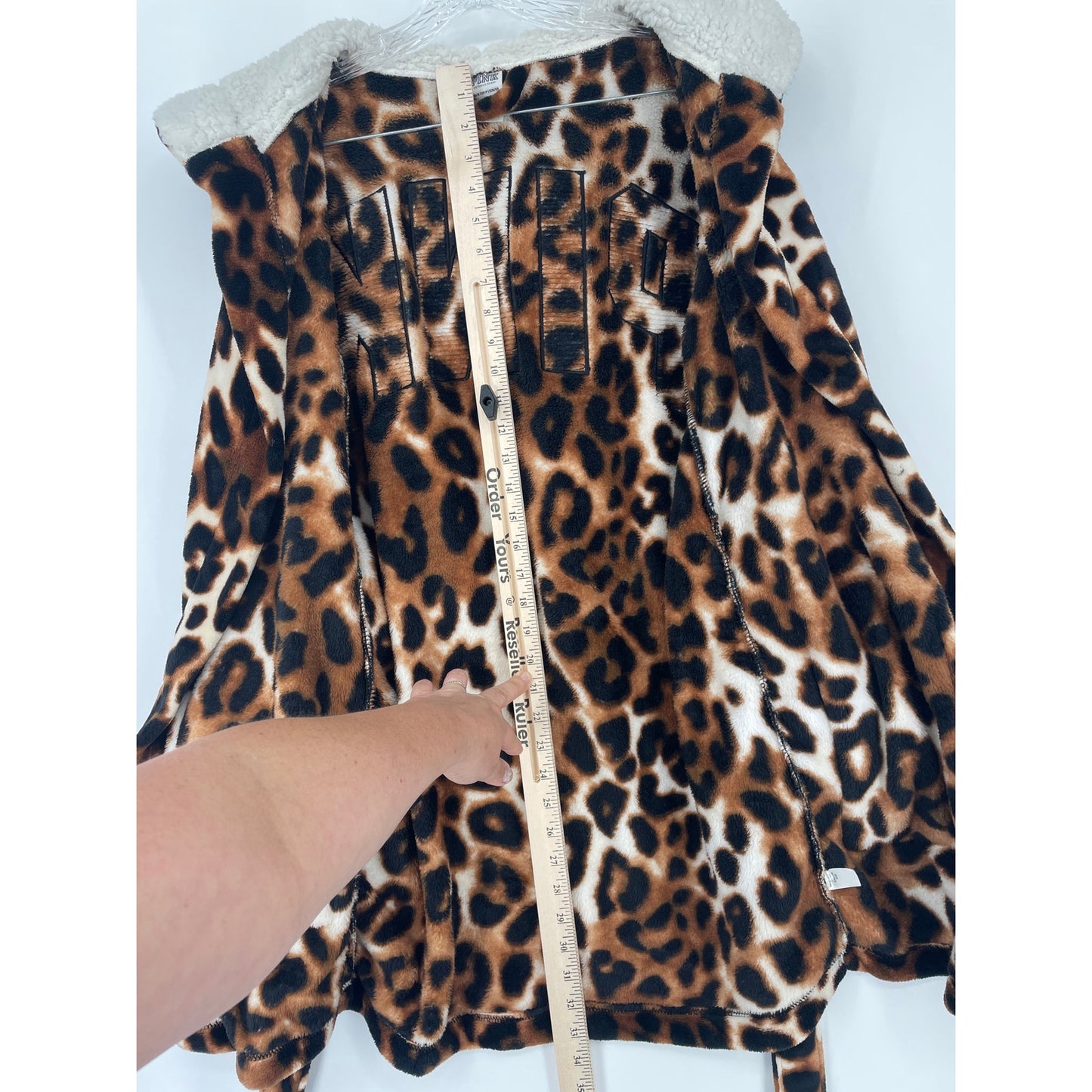 Leopard Animal Print PINK Victoria Secret Short Sherpa Hooded Robe XS