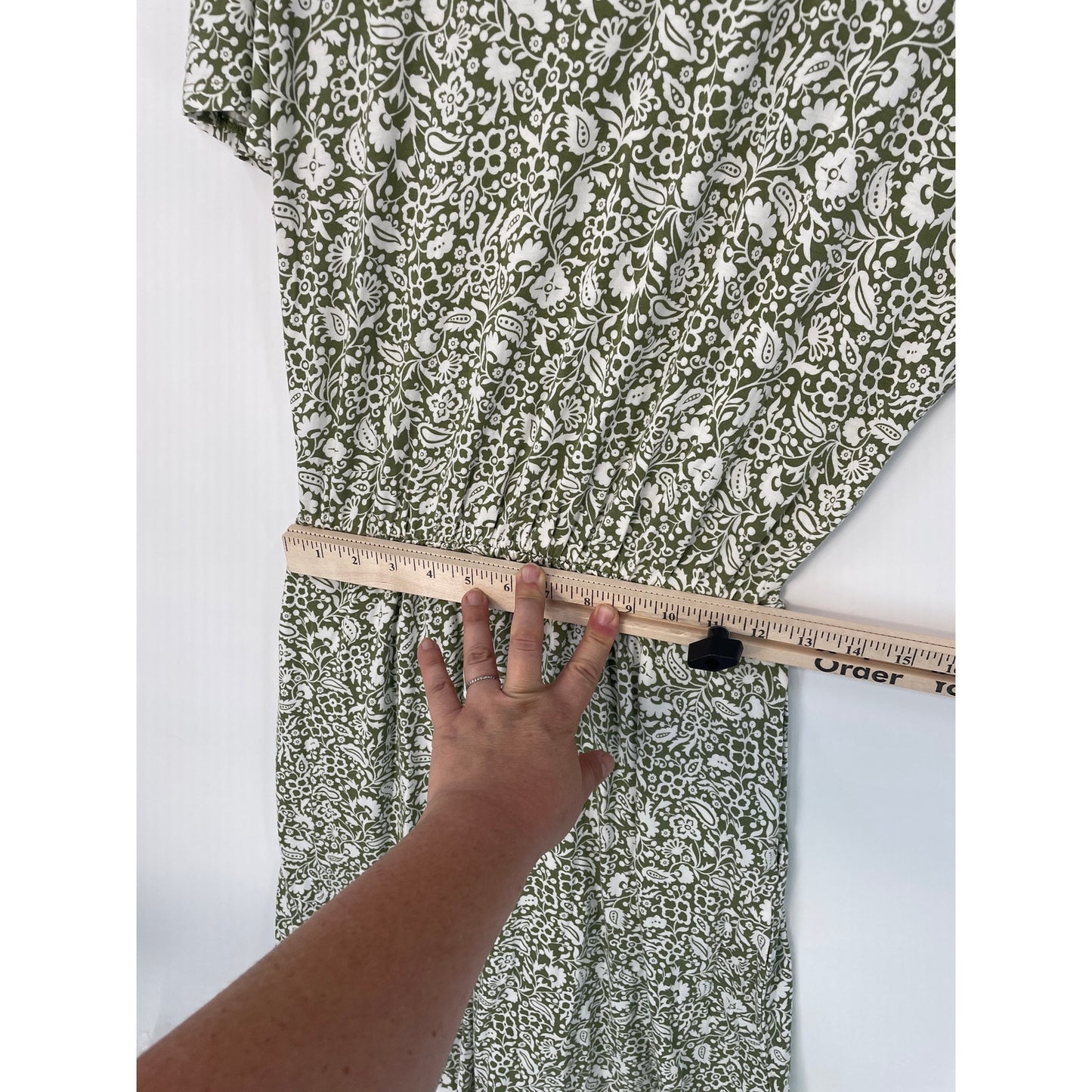 Boden Green Floral Paisley Jersey Dress Womans US 10R