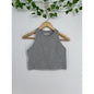 Y2K Forever 21 Womans Grey Ribbed Crop Tank Large