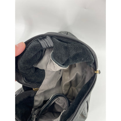 Victoria Leather Co "The Original" Made in the USA Black Genuine Leather Bucket Bag Purse