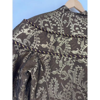 Vintage 1980s Victor Costa for Neiman Marcus Blazer & Skirt Brown Gold Suit