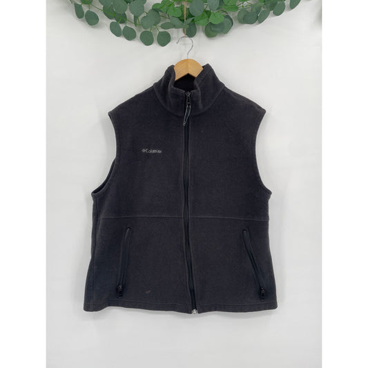 Columbia Mens Charcoal Black Zipper Fleece Vest  Large