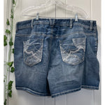 Lane Bryant Denim Shorts Embroidered Sequence Pockets SZ 22