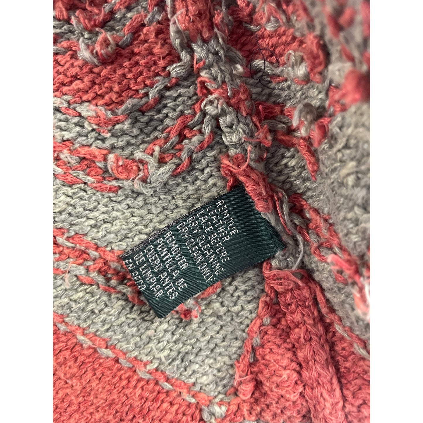 Vintage Exlcusive Hand Knit for Lauren Ralph Lauren Womans Western Aztec Open Knit Sarape Cardigan Sweater -M