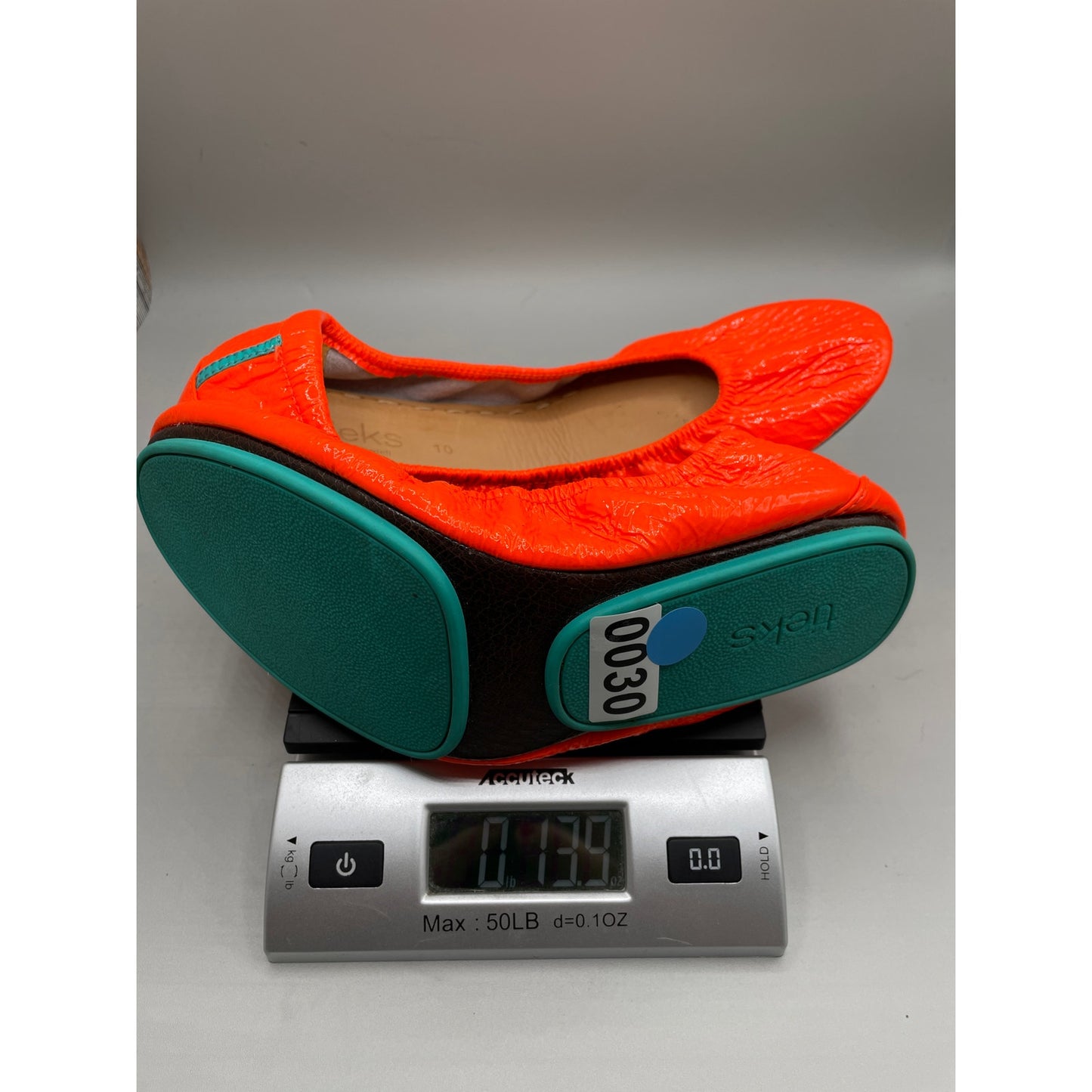 Tieks by Gavrieli Neon Orange Leather Folding Ballet Womans Flats 10