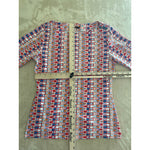 J. McLaughlin Catalina Cloth 3/4 Sleeve Signature Top Geometric Multicolor XS