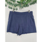 NWT Nine West Mid Rise Navy Blue Dress Womans Straight Waist Shorts Size L