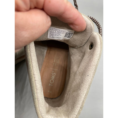 New Toms Wedge Lace Up Tan Woman’s Platform Boots 8