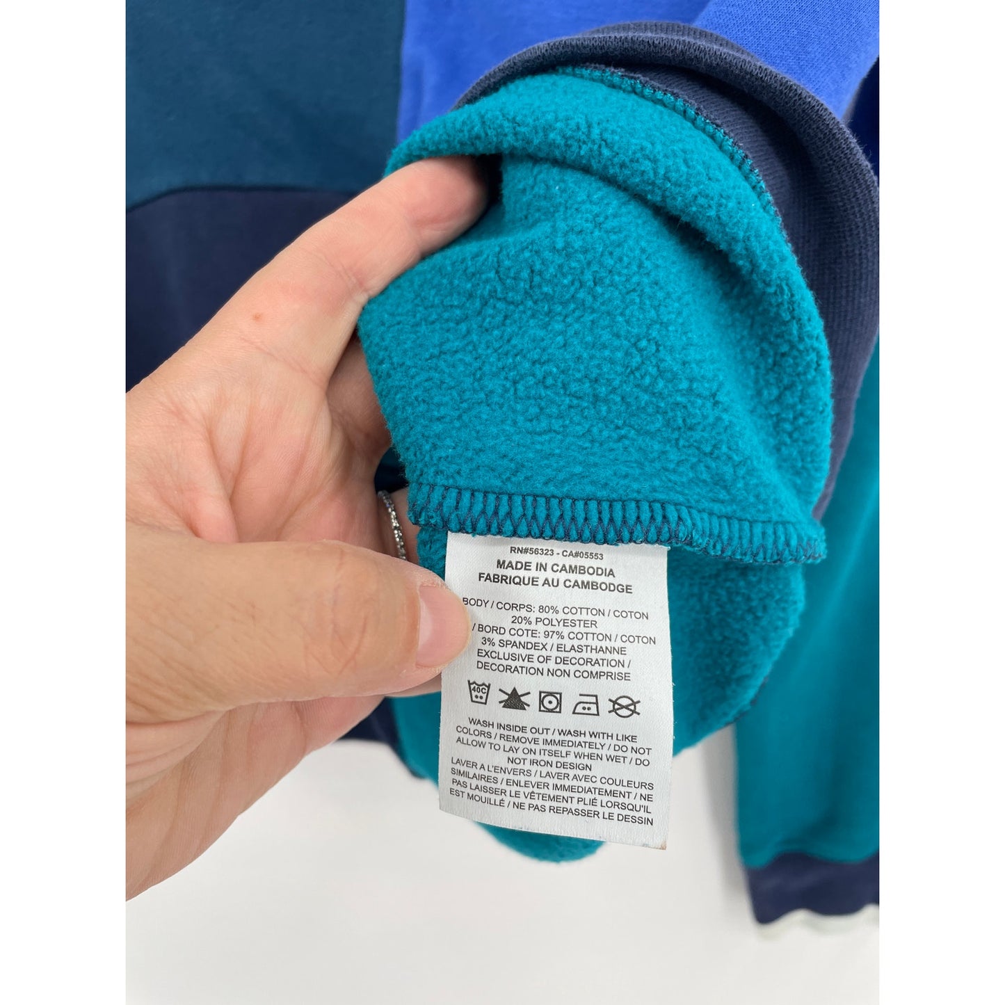 Nike Blue Ribbon Sports Blue Color-block Crewneck Sweater Youth Large
