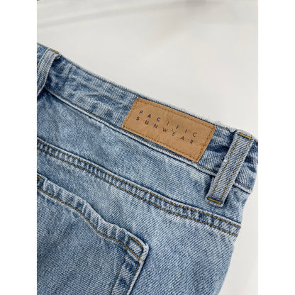 PacSun Low Rise Straight Baggy Distressed Ripped Light Wash Denim Jeans 29
