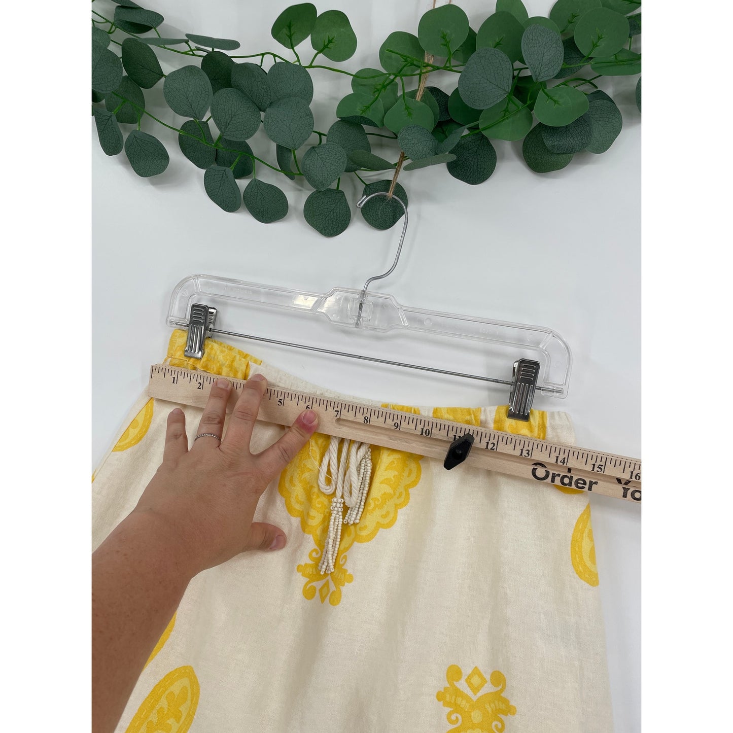 Cupcakes and Cashmere Yellow  Pineapple Linen Blend Top & Skirt Set Small