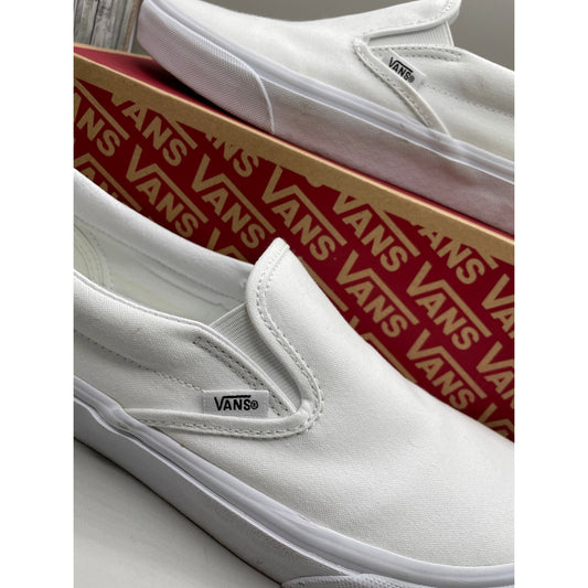 Vans Classic White Slip on Men’s Sneakers 10