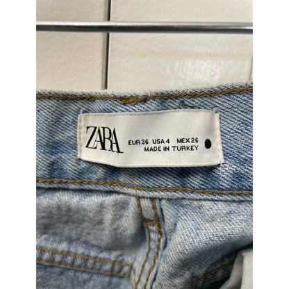 Zara Womans Light Wash Straight Denim Jeans Size 4