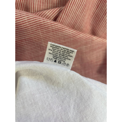 Bird & Knoll 100% Cotton Red White Pin Stripped Long Lined Maxi Skirt | M