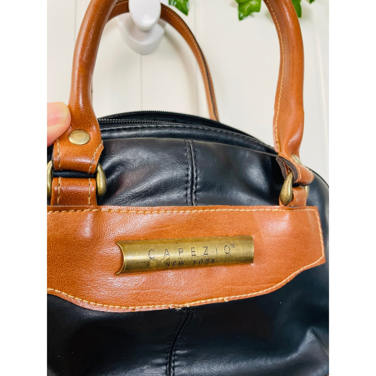 Vintage Capezio Genuine Leather Black & Brown Woman’s Purse