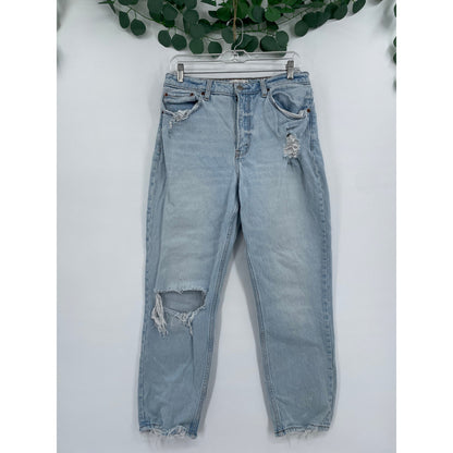 Abercrombie & Fitch The Mom High Rise Curve Love Light Wash Denim Jeans Size 30