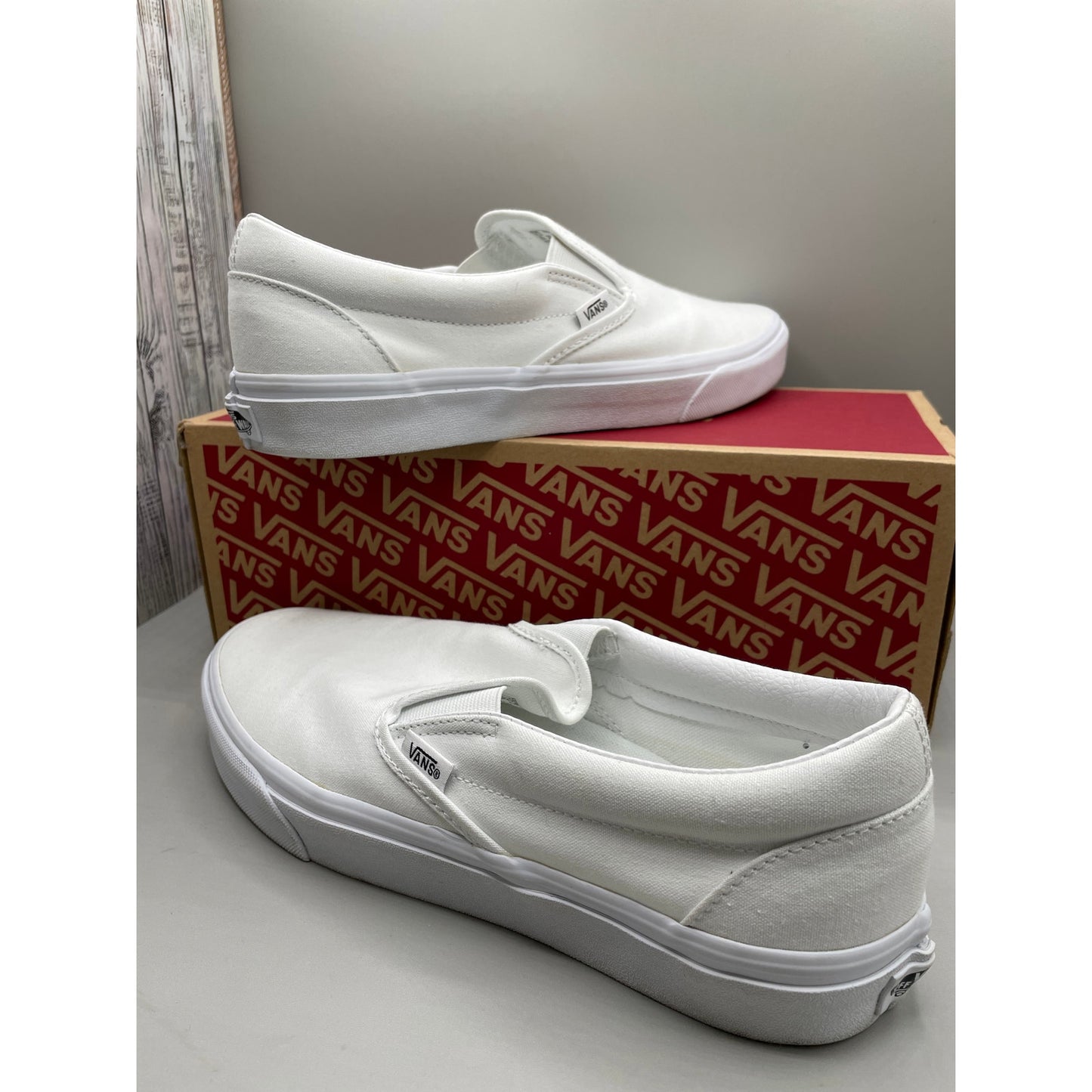 Vans Classic White Slip on Men’s Sneakers 10