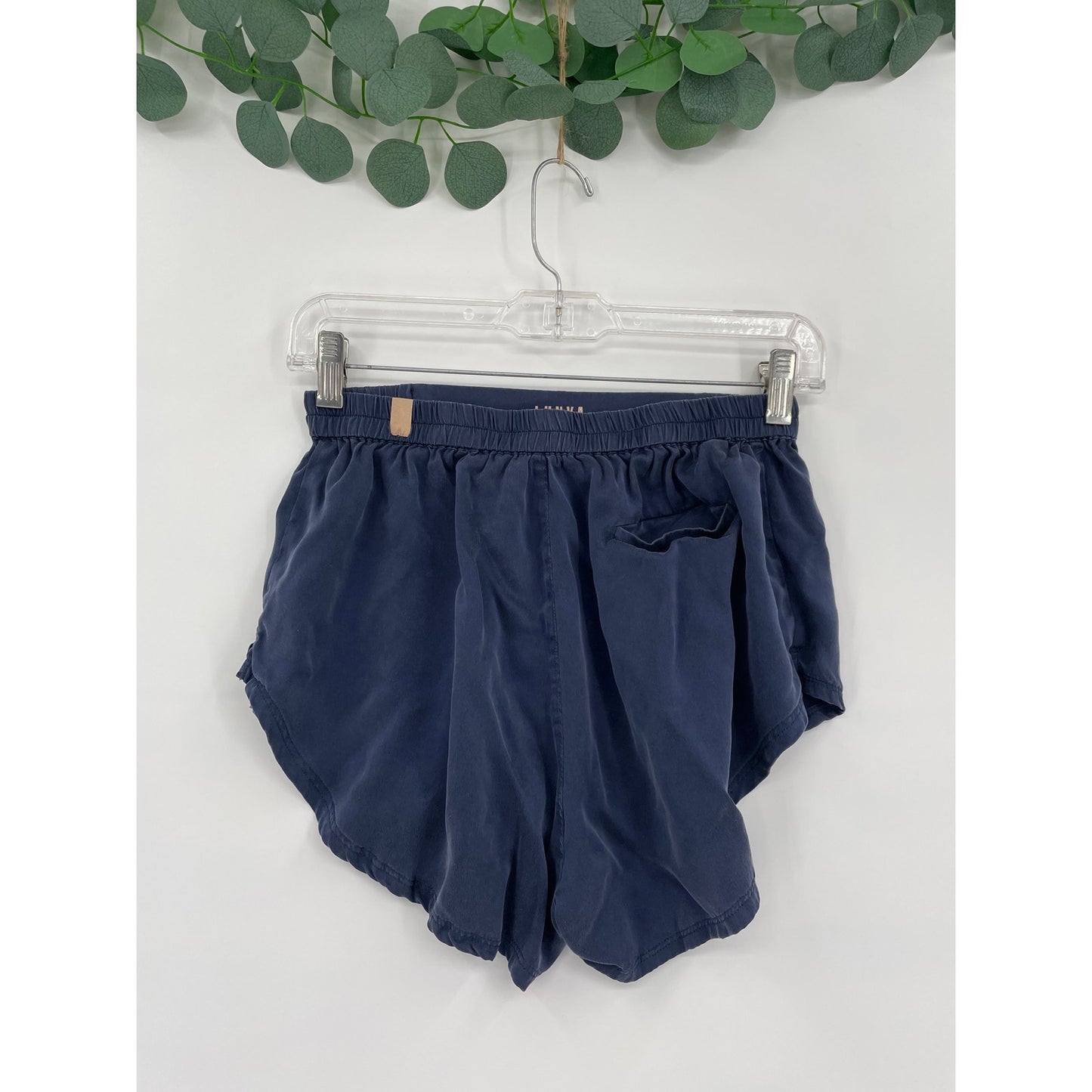 Lunya %100 Silk Pajama Set Black Tank and Navy Shorts XS