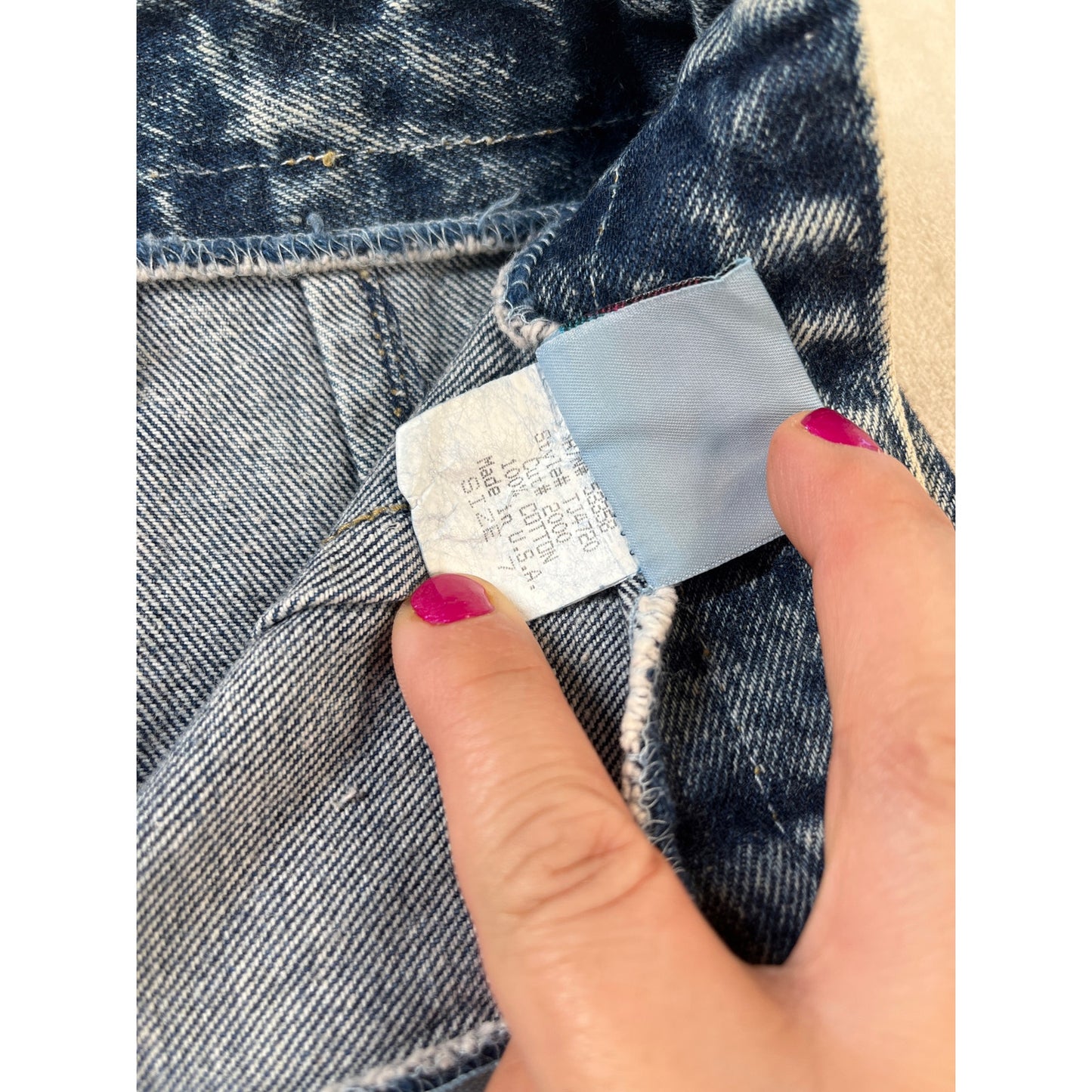 80's Preppy Glam Acid Wash Style Vintage Denim Skirt Size 7