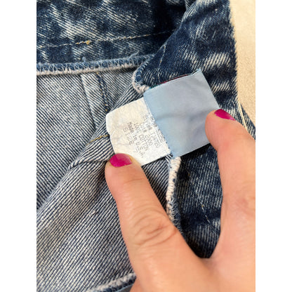80's Preppy Glam Acid Wash Style Vintage Denim Skirt Size 7