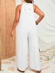 Woman's Style Collection Plus Size Sleeveless Halter Neck Wide Leg Jumpsuit