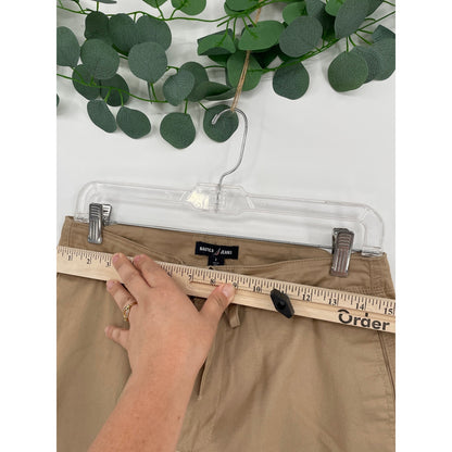 NWOT Nautica Woman Wide Leg Cargo Khaki Pull On Zipper Draw String Pant