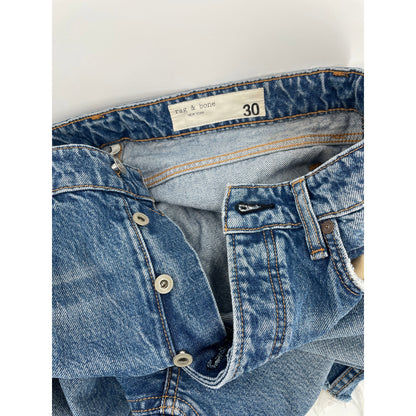 Rag and Bone Rosa Mid Rise Boyfriend Medium Wash Ankle Chic Button Fly Denim Jeans 30
